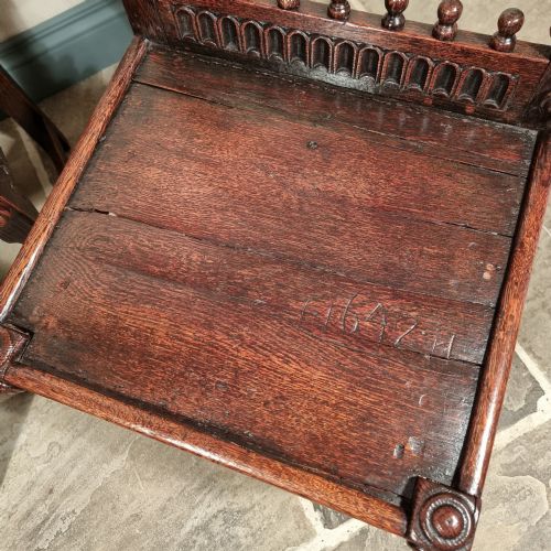 A SET OF SIX 17TH CENTURY STYLE DERBYSHIRE CHAIRS - ADDITIONAL PHOTO 13