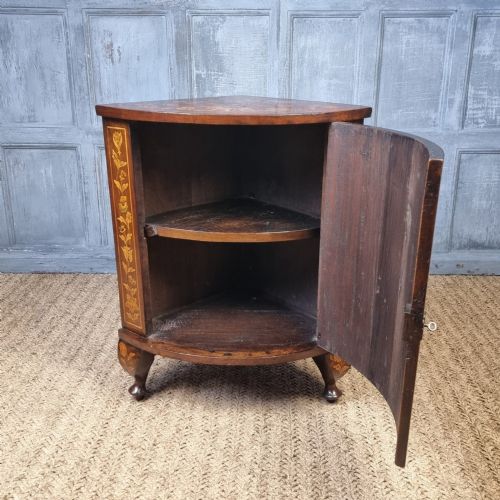 AN 18TH CENTURY MARQUETRY FLOOR STANDING CORNER CUPBOARD - ADDITIONAL PHOTO 2
