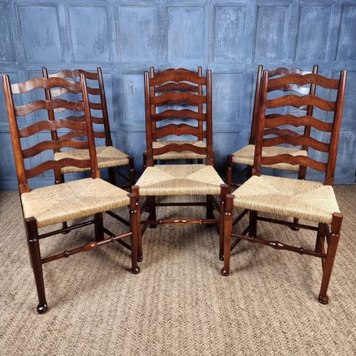 A Set of 6 Yew Wood Country Chairs.