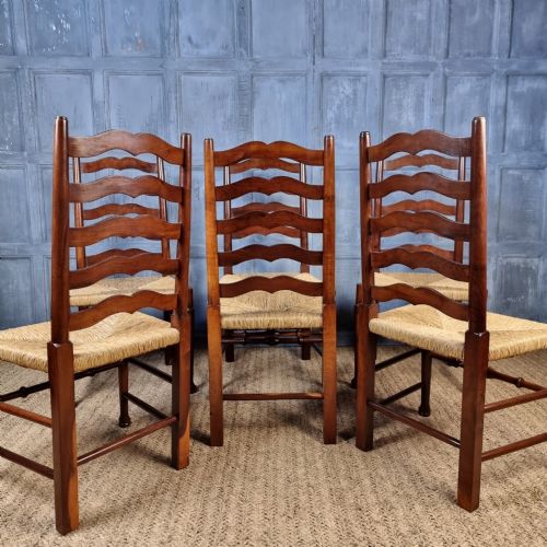 A Set Of 6 Yew Wood Country Chairs. View XII