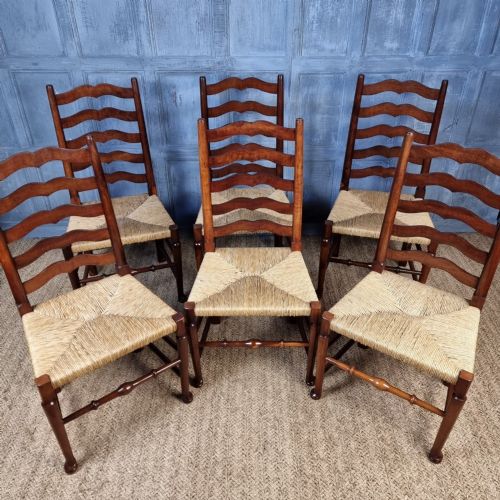 A Set Of 6 Yew Wood Country Chairs. View XIII