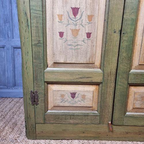 An 18th Century Green Painted Corner Cupboard. View III
