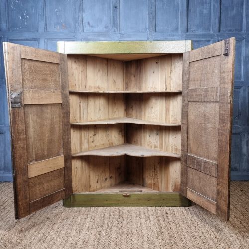 An 18th Century Green Painted Corner Cupboard. View VI