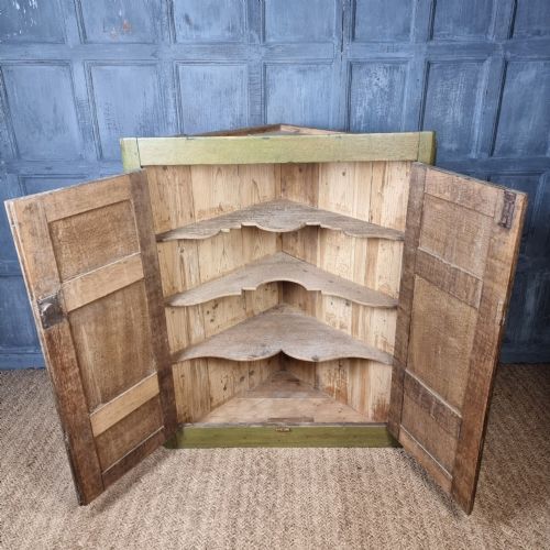 An 18th Century Green Painted Corner Cupboard. View VII