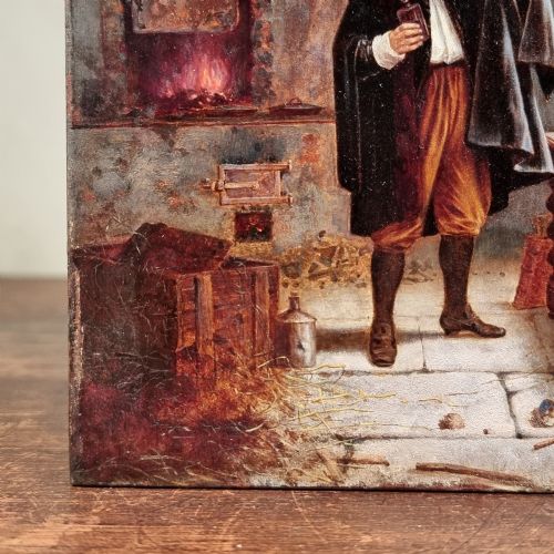A SMALL 18TH CENTURY OIL ON PANEL - ADDITIONAL PHOTO 3