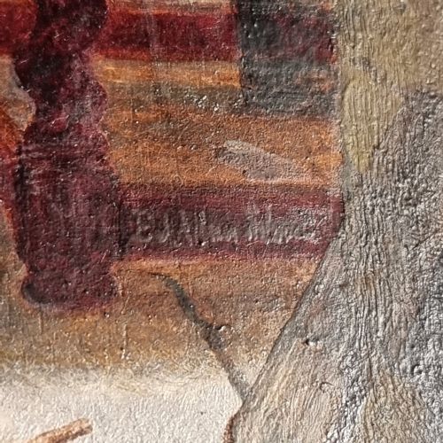 A SMALL 18TH CENTURY OIL ON PANEL - ADDITIONAL PHOTO 4