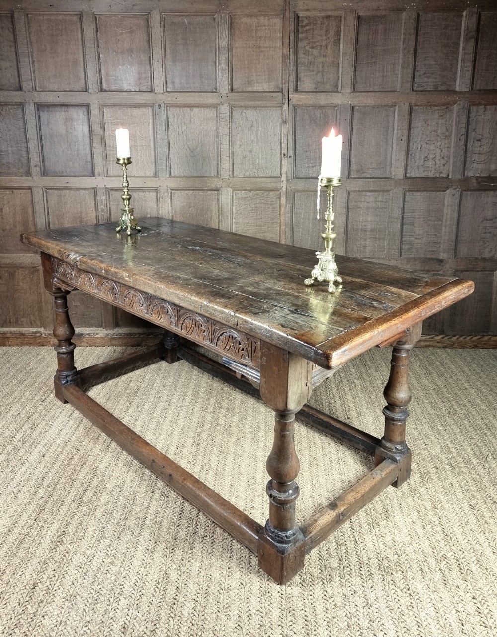 A 17th century oak refectory table. View IV