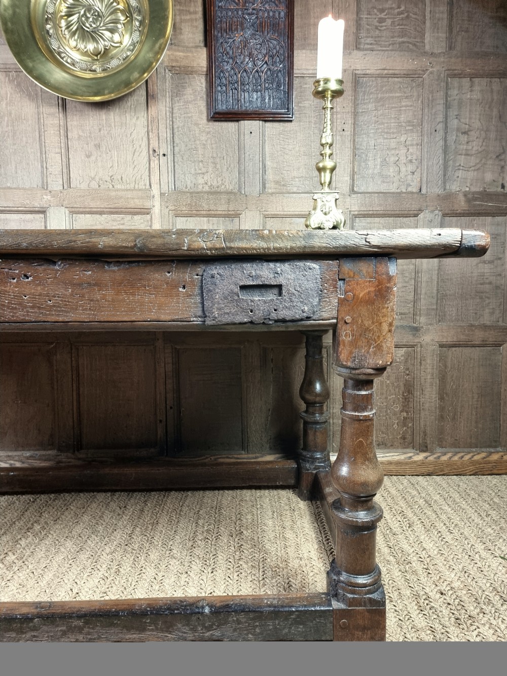 A 17th century oak refectory table. View XXV