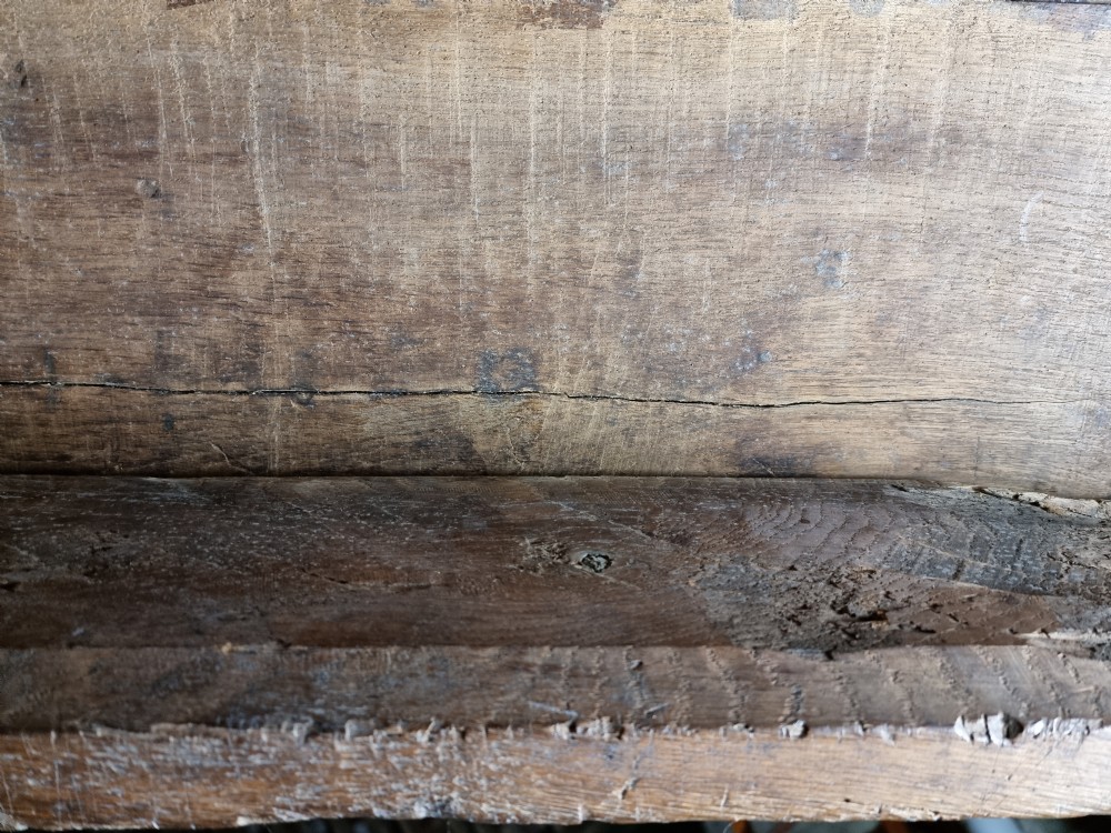 A 17th century oak refectory table. View XXVI