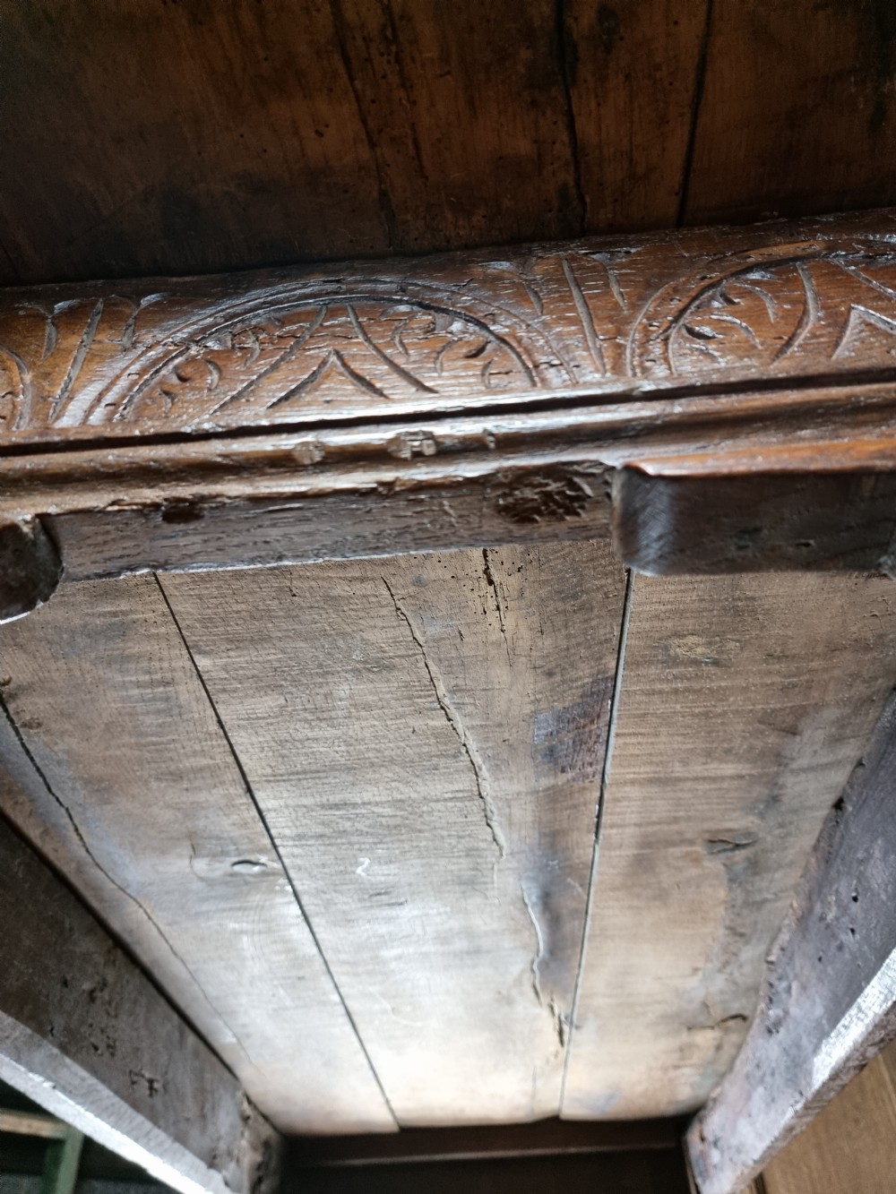 A 17th century oak refectory table. View XXVIII