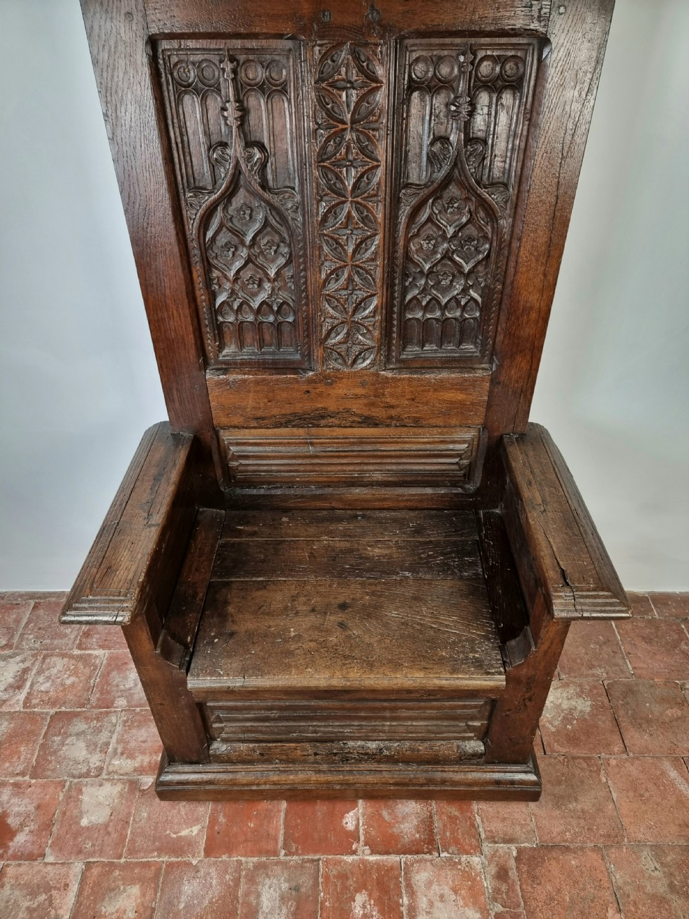 A 16th century gothic throne chair. View V