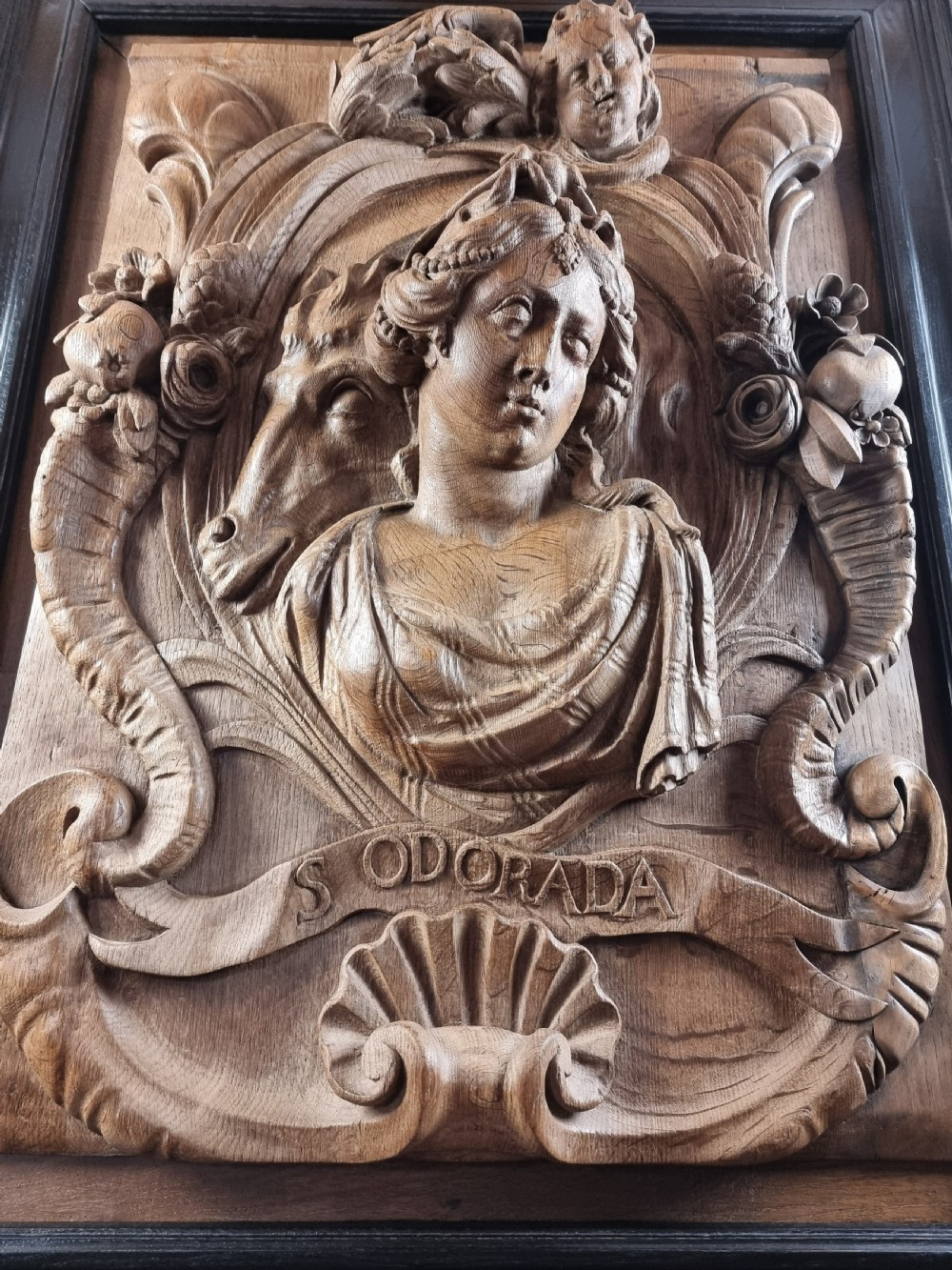 A large 17th century panel of St Odorada.  View III