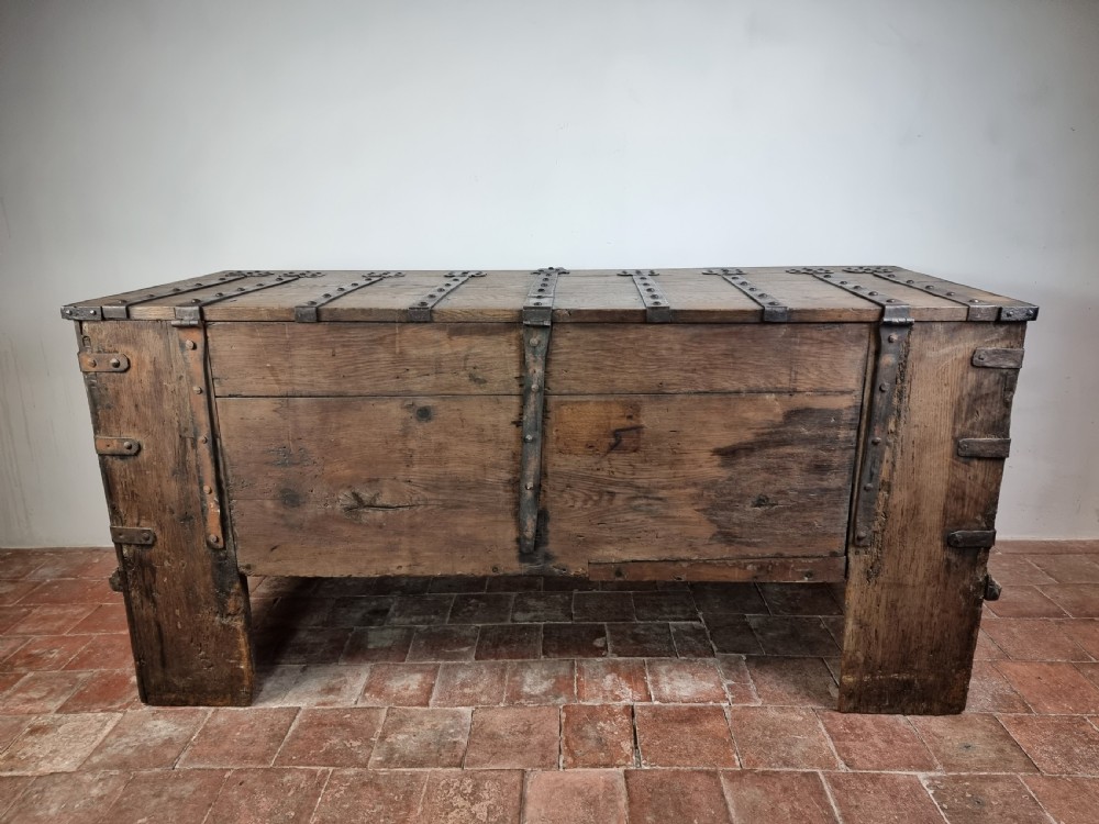 A 16th century iron bound coffer.  View XII