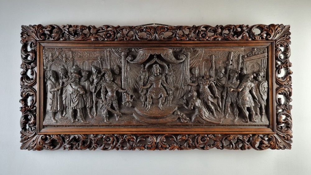 A late 16th - early 17th century carved panel. 