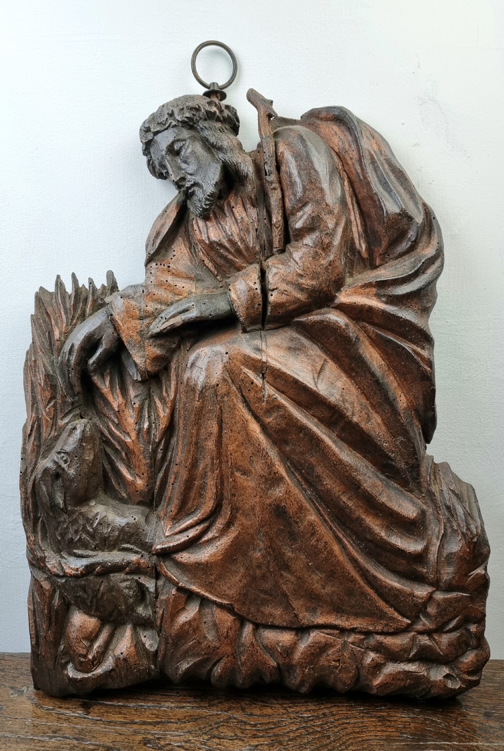 A late 16th - early 17th century polychrome figure. 