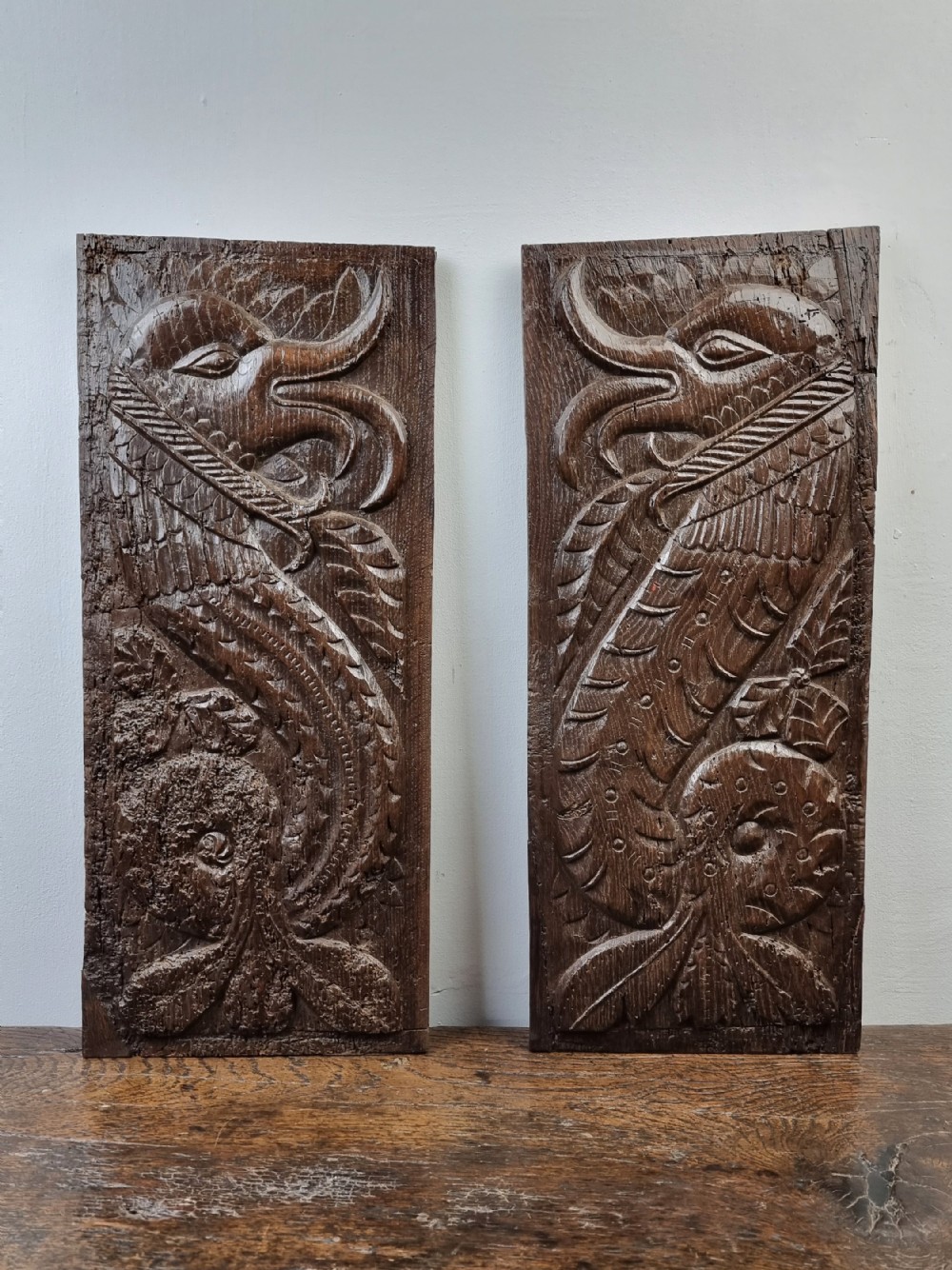 A large pair of 16th century mythical panels. 