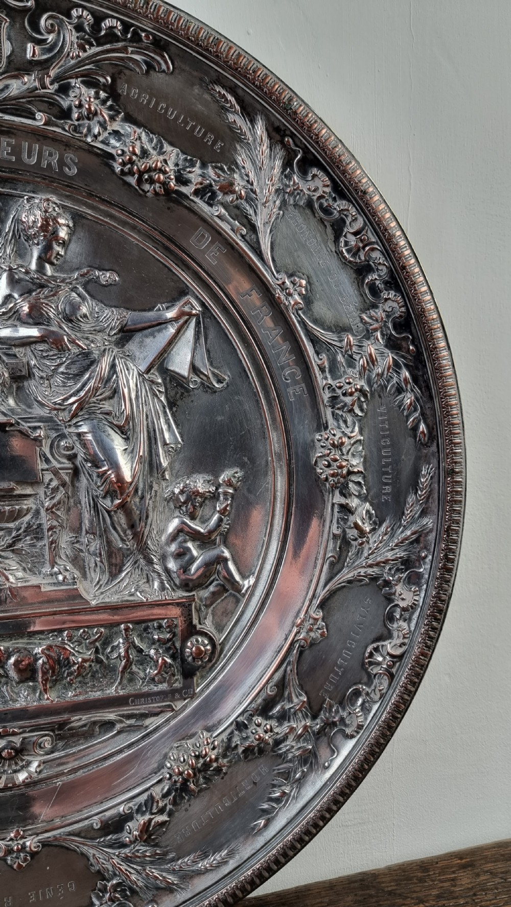 A 19th century silver plated award by Christofle & Cie.  View V