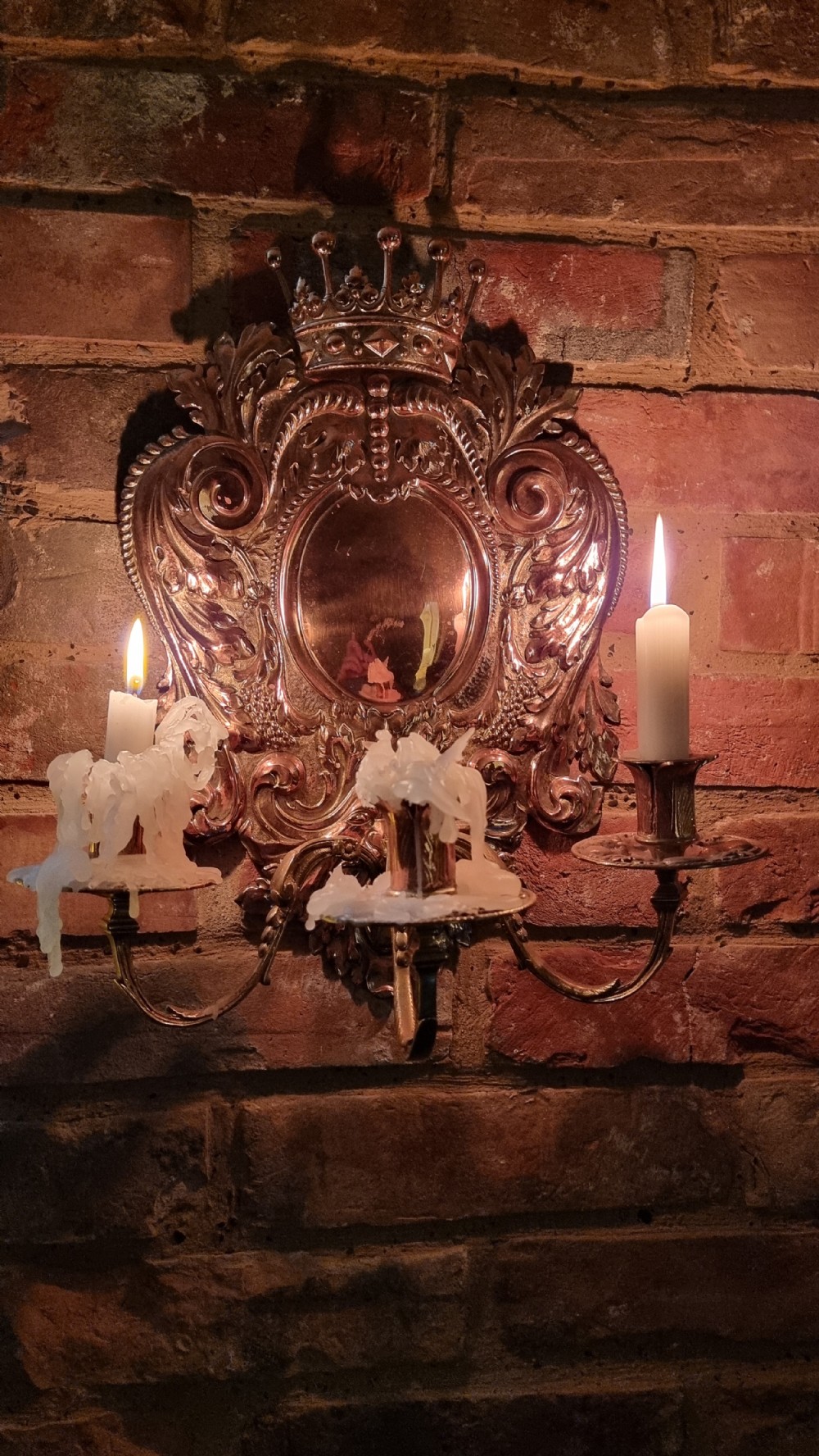A pair of 19th century repousse wall sconces.  View VII