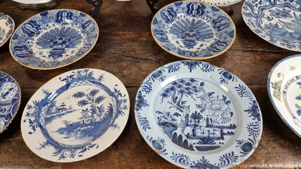 14 x 18th century delft plates.  View IV
