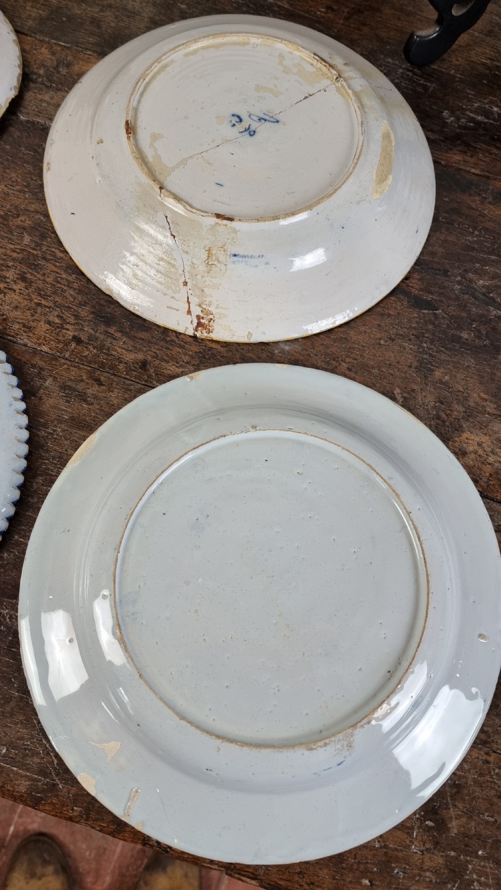 14 x 18th century delft plates.  View XVII