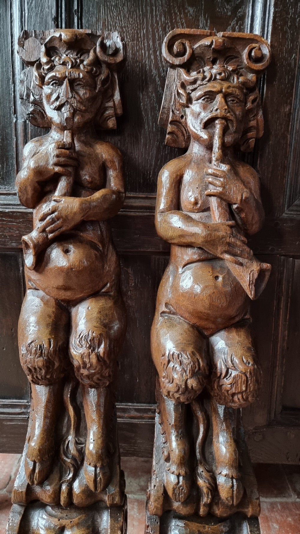 A pair of 17th century English caryatids.  View III
