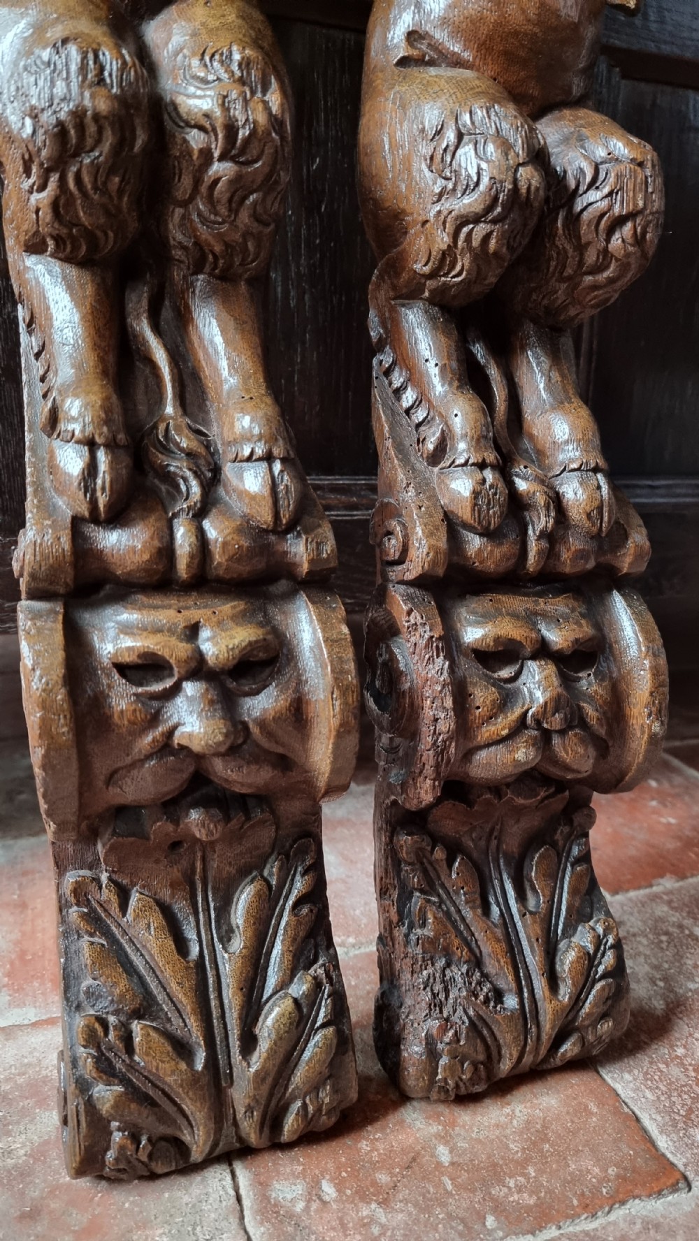 A pair of 17th century English caryatids.  View IV