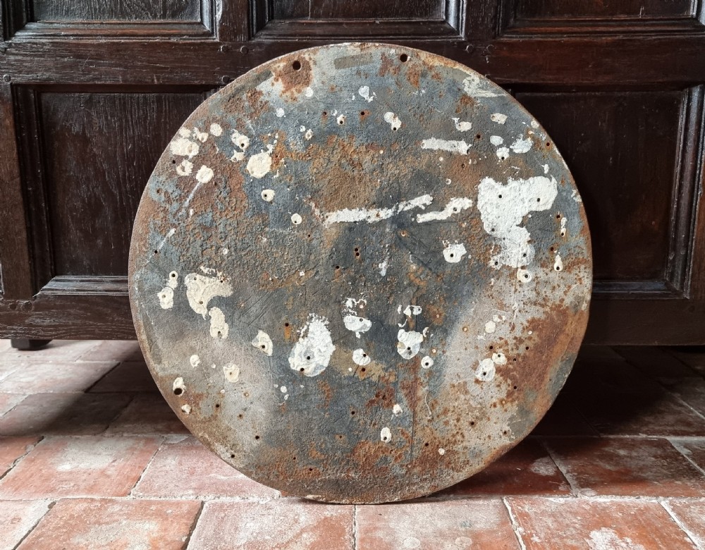 A 19th century cast iron coat of arms.  View V