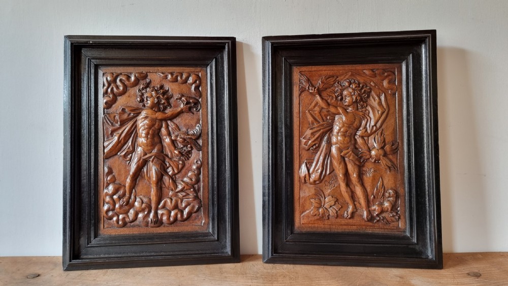 A pair of 17th century panels. 