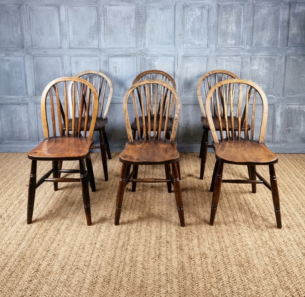 A near set of 6 country chairs.  View II