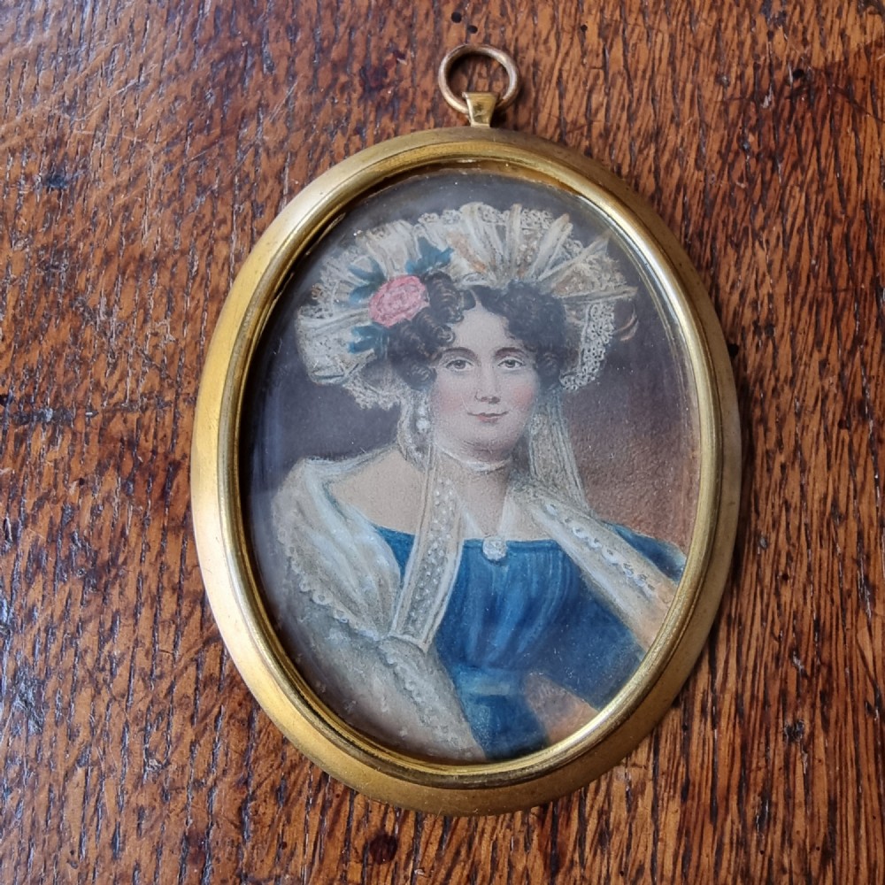 A 19th century minature portrait of a lady.