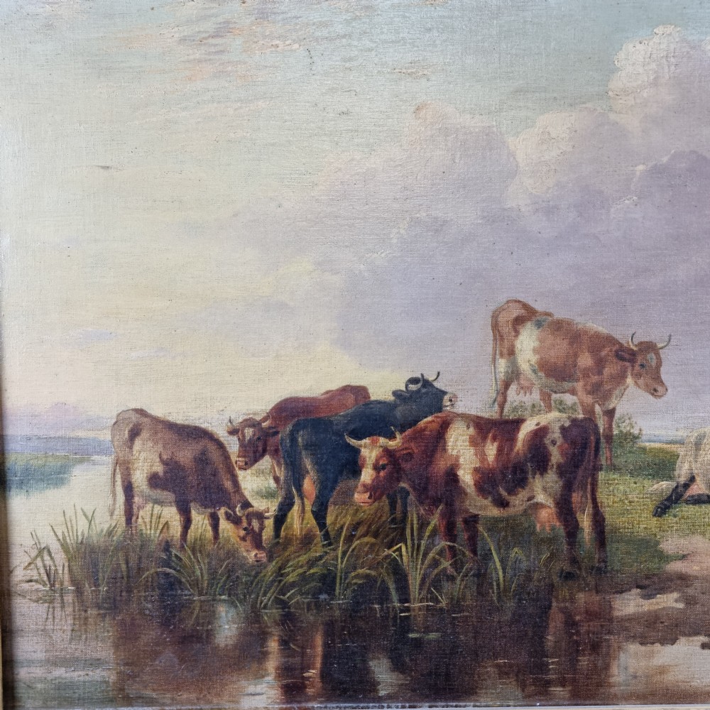 A cattle scene signed Thomas sidney cooper.  View VII