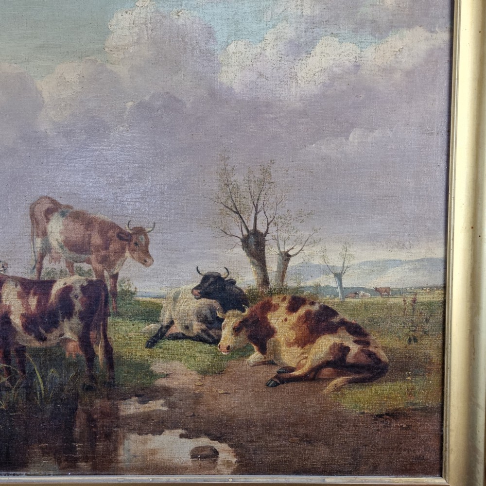 A cattle scene signed Thomas sidney cooper.  View VIII