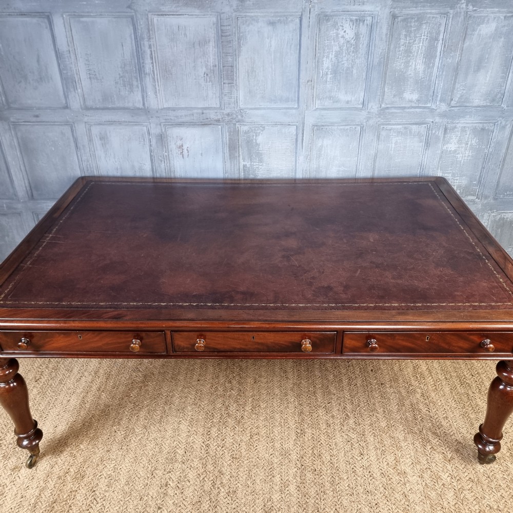 A large victorian partners desk.  View IV