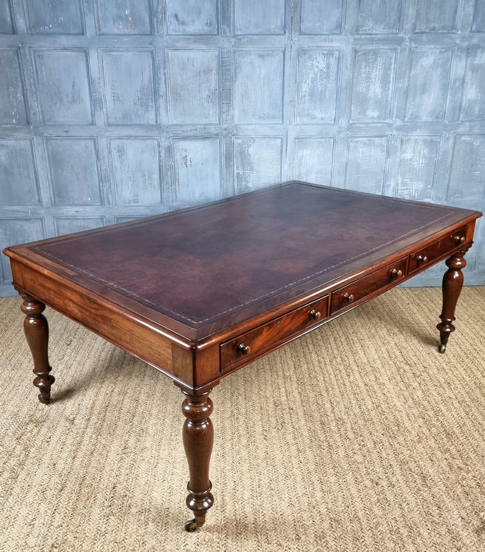 A large victorian partners desk.  View VII
