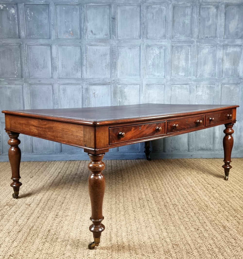 A large victorian partners desk.  View IX
