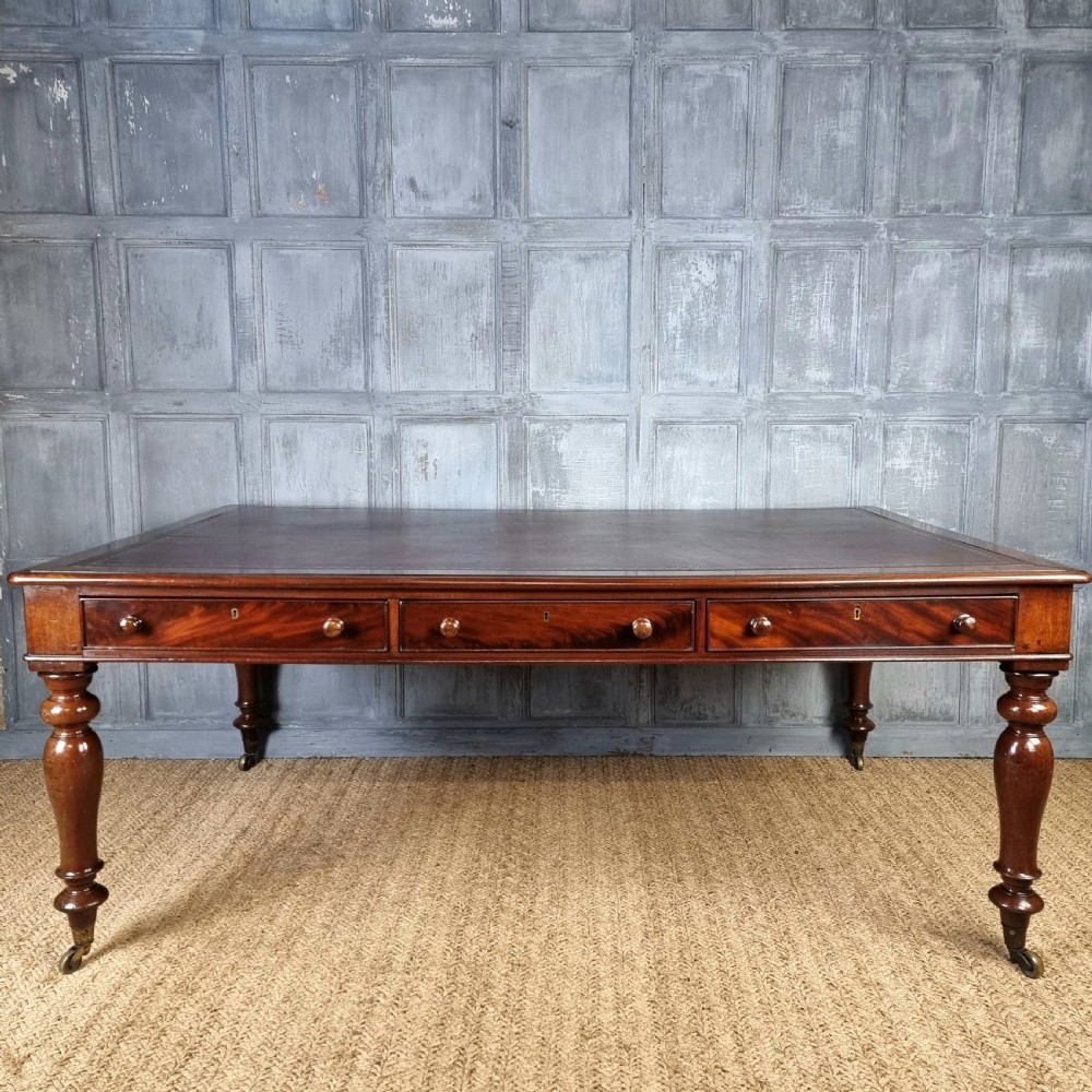 A large victorian partners desk.  View XI