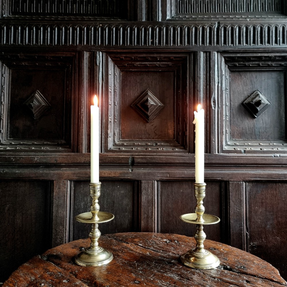 A pair of 17th century Heemskerk candlesticks.  View II