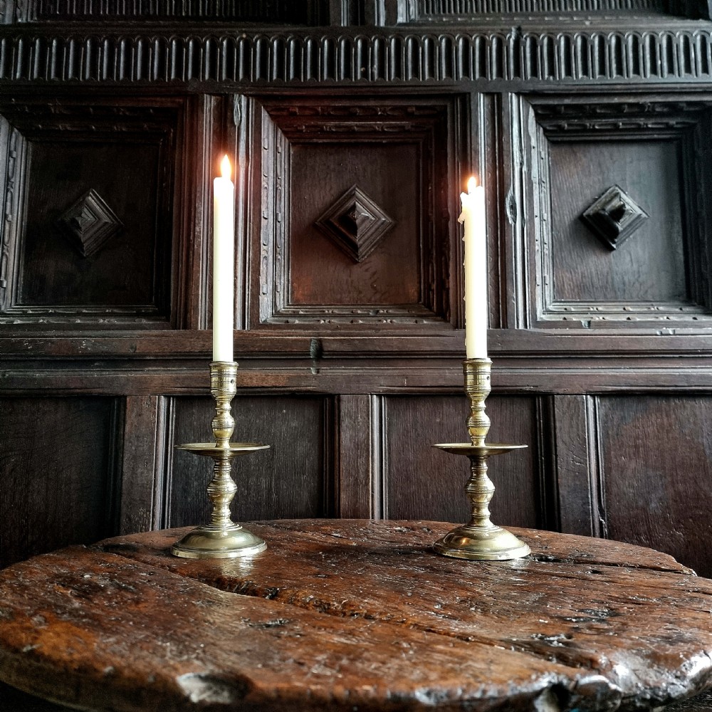 A pair of 17th century Heemskerk candlesticks.  View III