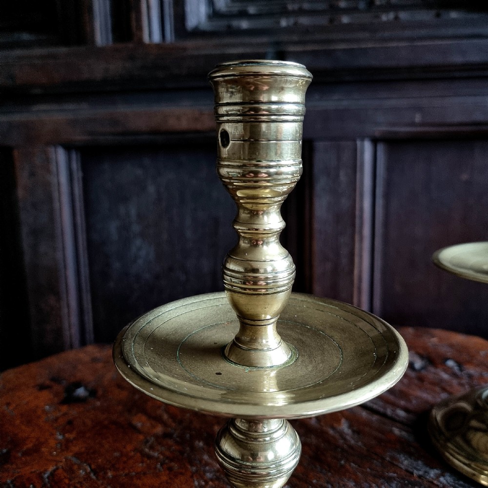 A pair of 17th century Heemskerk candlesticks.  View IV