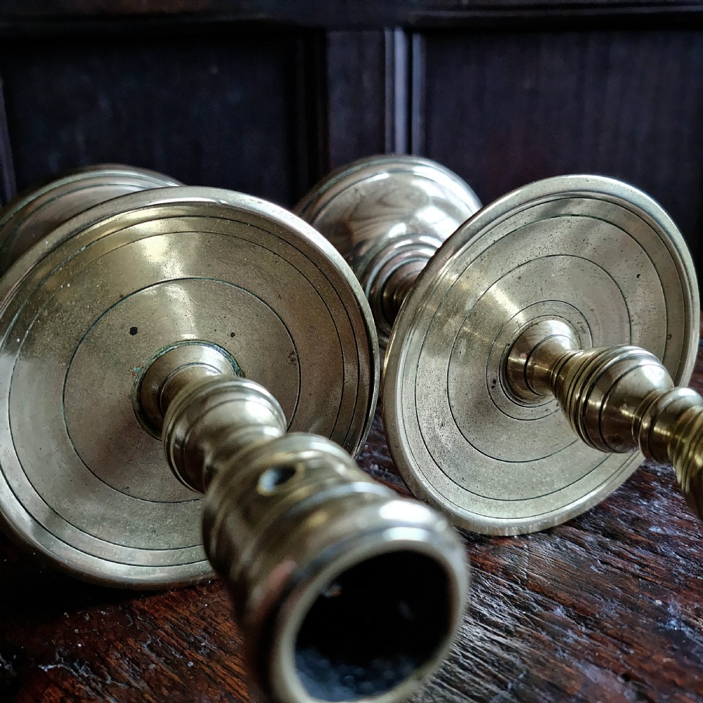 A pair of 17th century Heemskerk candlesticks.  View IX