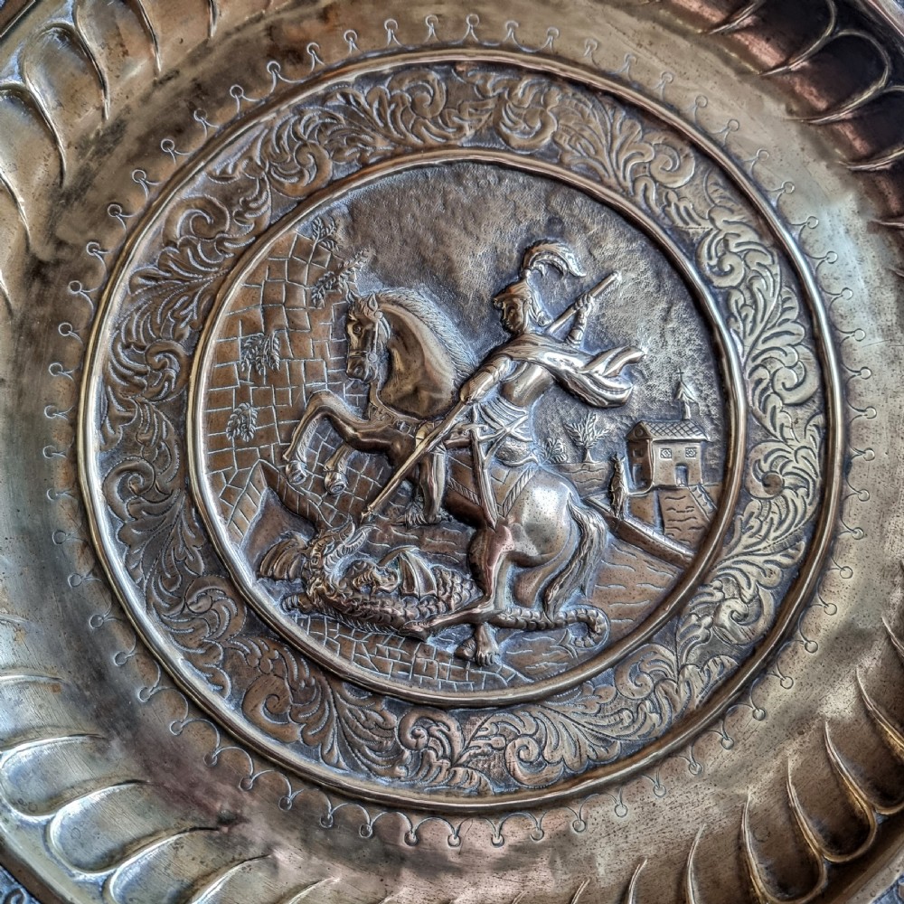 A 17th century alms dish.  View III