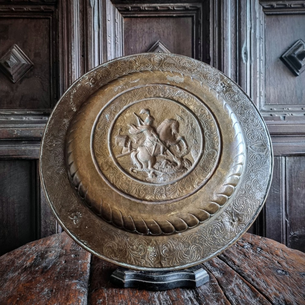 A 17th century alms dish.  View X