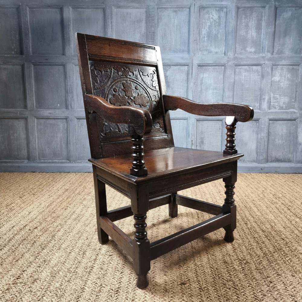 A 17th century wainscot chair.  View II