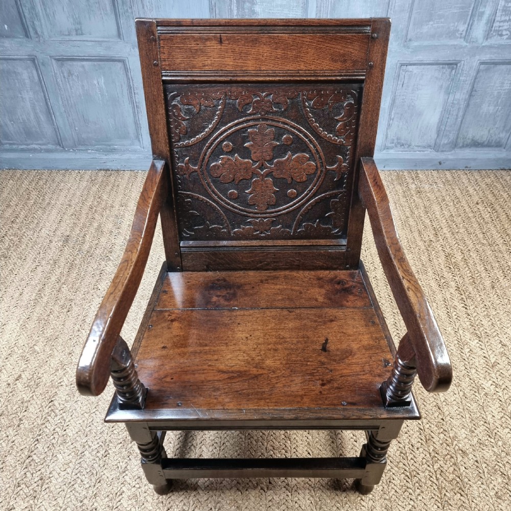 A 17th century wainscot chair.  View V