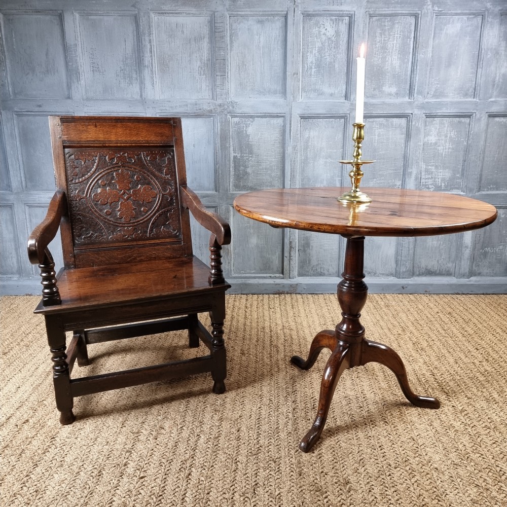 A 17th century wainscot chair.  View X