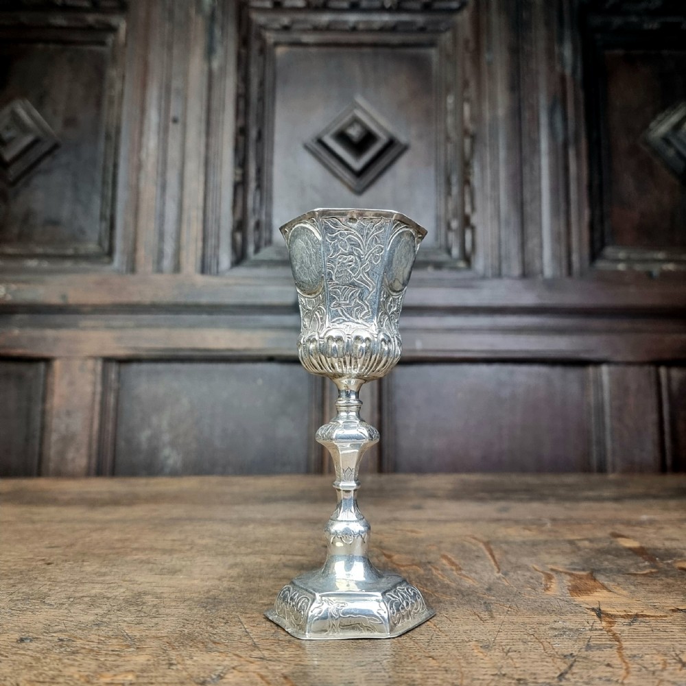 A small late 18thC silver Kiddush type cup.  View II