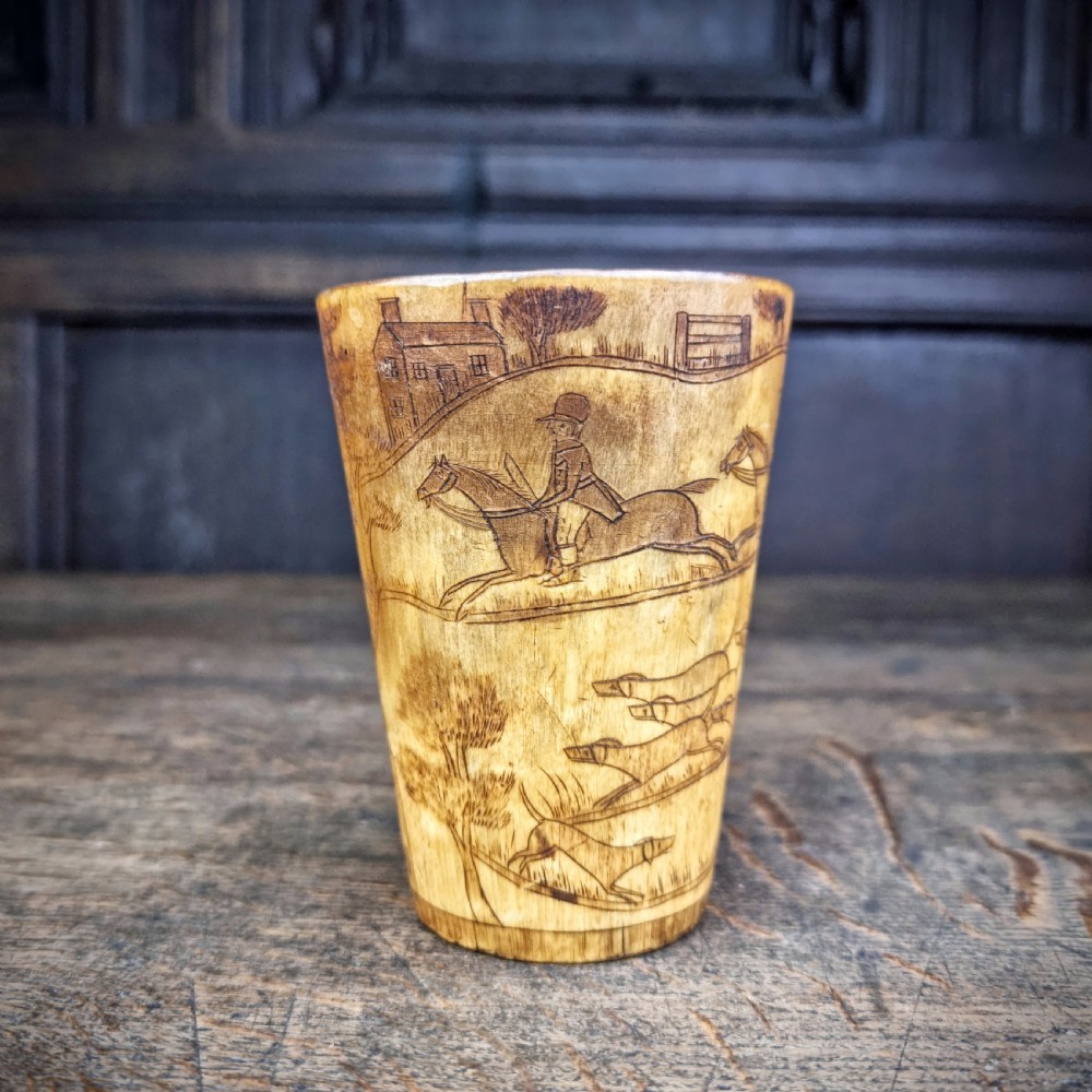 A george III horn hunting cup. View II