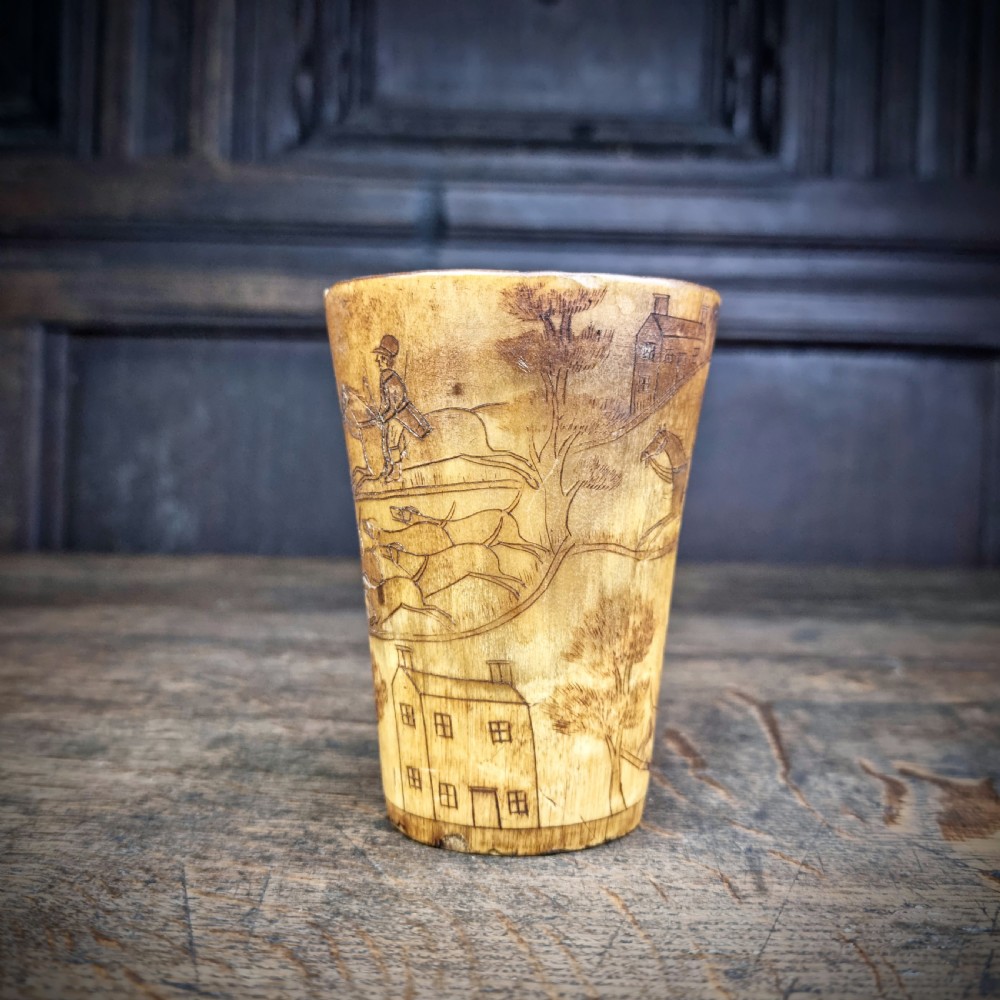 A george III horn hunting cup. View III