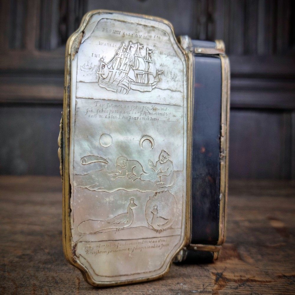 An 18th century sailors tobacco box.  View V