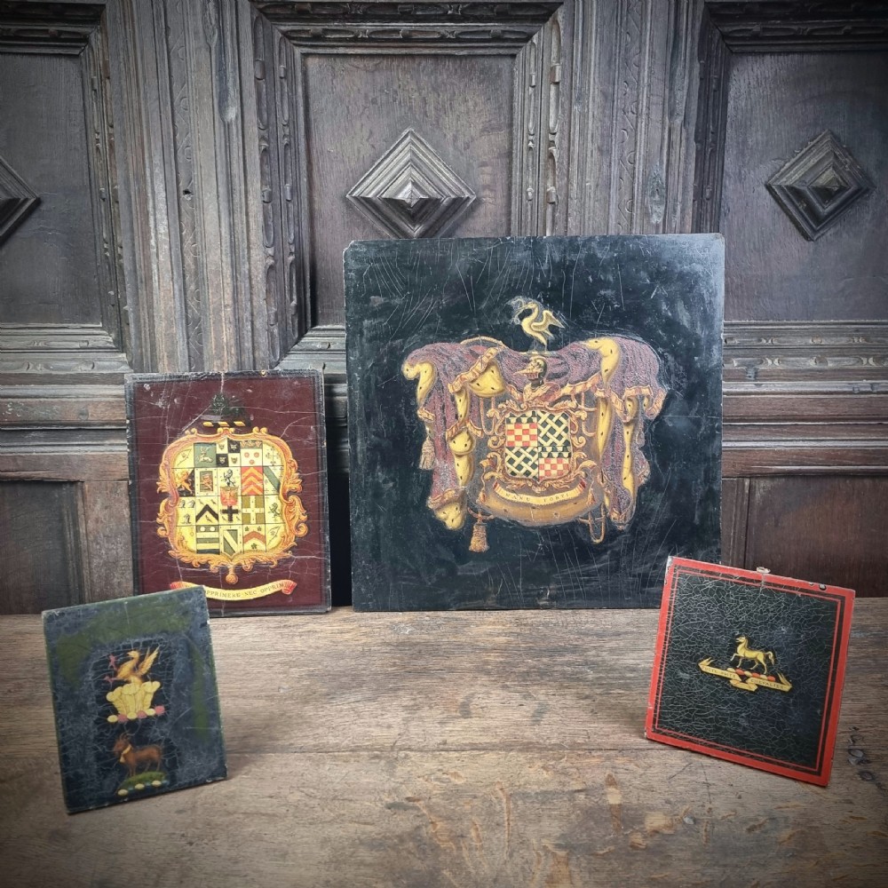 Four 19th century painted panels.